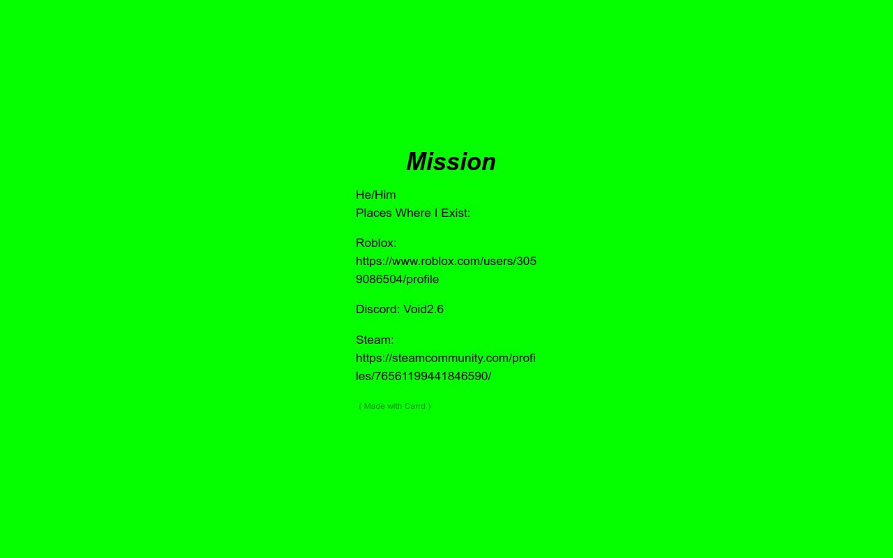 Carrd profile picture for @mission